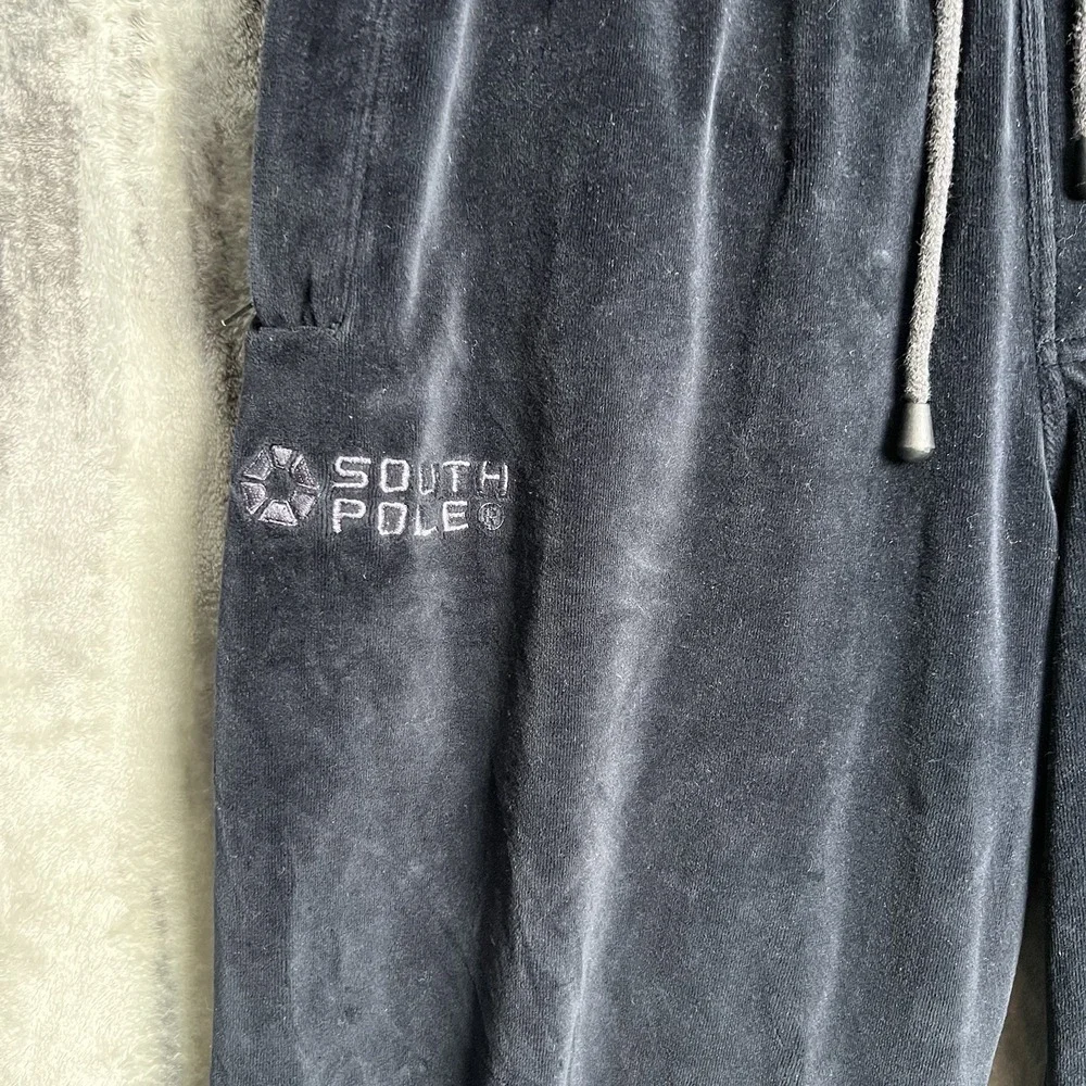 Southpole Vintage Y2K Velour Sweatpants XL Drawstring Elastic Waist Pockets - Picture 2 of 9